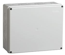 Коробка КМ41342 распаячная для о/п 240х195х90 мм IP55 (RAL7035, монт. плата, кабельные вводы 5 шт) от поставщика КабельСпецСтрой