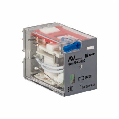 Реле промежуточное с кнопкой и мех. Индикацией RPAt 22/4 5A 24В DC rpat-22-4-24DC EKF AVERES от поставщика КабельСпецСтрой Реле промежуточное с кнопкой и мех. Индикацией RPAt 22/4 5A 24В DC rpat-22-4-24DC EKF AVERES от поставщика КабельСпецСтрой